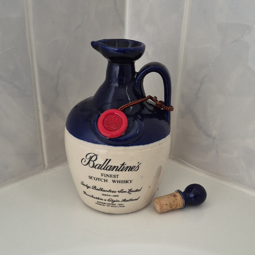 Ballantine's Ceramic Scotch Whisky Decanter - Navy & Cream